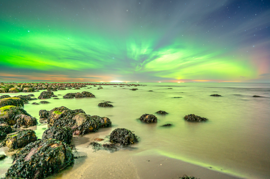 Nordlys, Rugholmene #2 - Fotokunst plakat