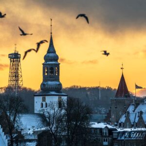 Solnedgang i Aalborg- Fotokunst - Frederik Karlsen