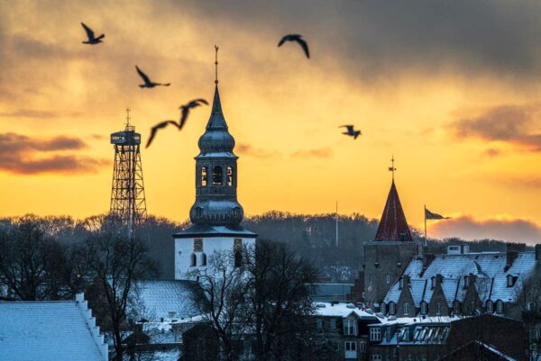 Solnedgang i Aalborg- Fotokunst - Frederik Karlsen