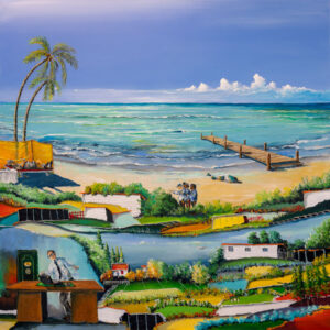 “Krig og Fred – Shu-bi-dua” - Kunsttryk på lærred af Steen Karlsen