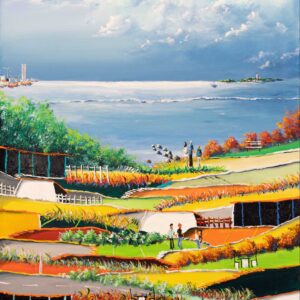 "Udsigt til Hirsholmene” - Kunsttryk på lærred af Steen Karlsen